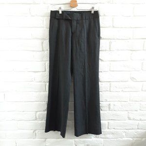 Zara Trousers Womens 4 Gray Wool Blend Wide Leg Dress Pants Stretch Pinstripe